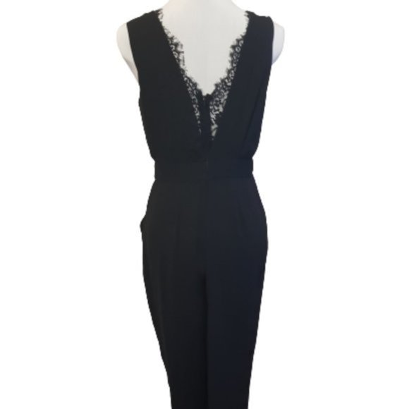 Black Jumpsuit with Eyelash Lace Detail (S) - Picture 4 of 5